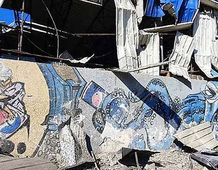 Mural Destroyed by Rockets